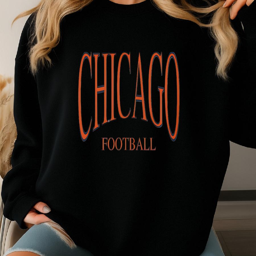 Vintage Chicago Football Sweatshirt, Chicago Football Crewneck, Retro Football Shirt, Men's And Women's Sweatshirt, Throwback Chicago Shirt Sweatshirt