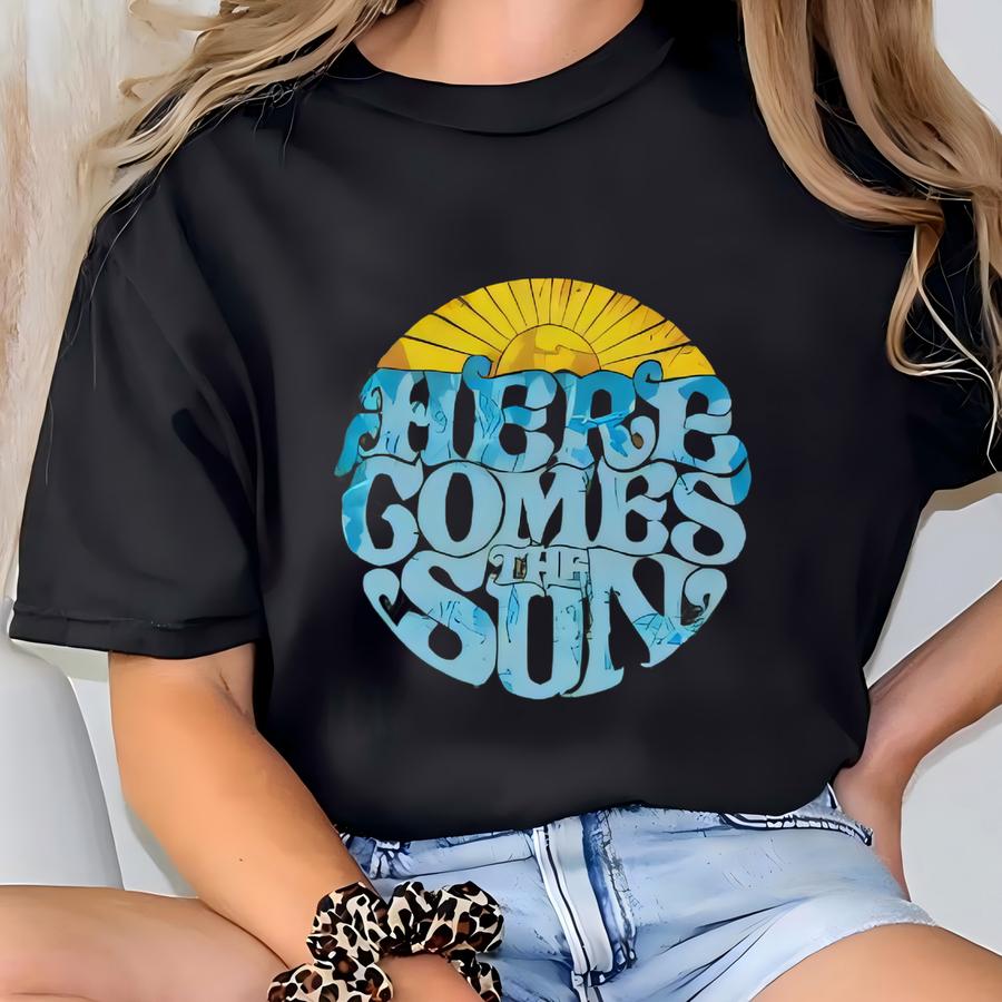 Here Comes The Sun Sweatshirt, Summer Sweatshirt, Sunset Summer Hoodie,beach Hoodie,gift For Her,girlfriend Gift,summer Gift,sun Sweatshirt T-shirt