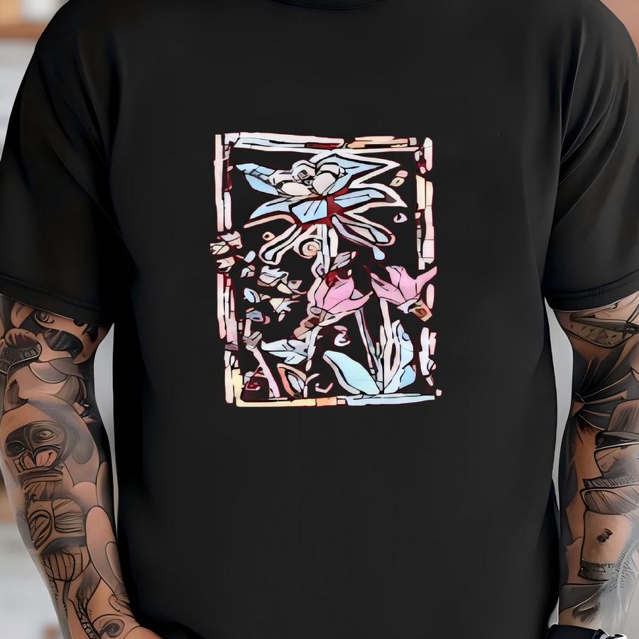 Vintage 90s Art Floral / Flowers Jerzees Tag Crewneck Sweatshirt L Size T-shirt