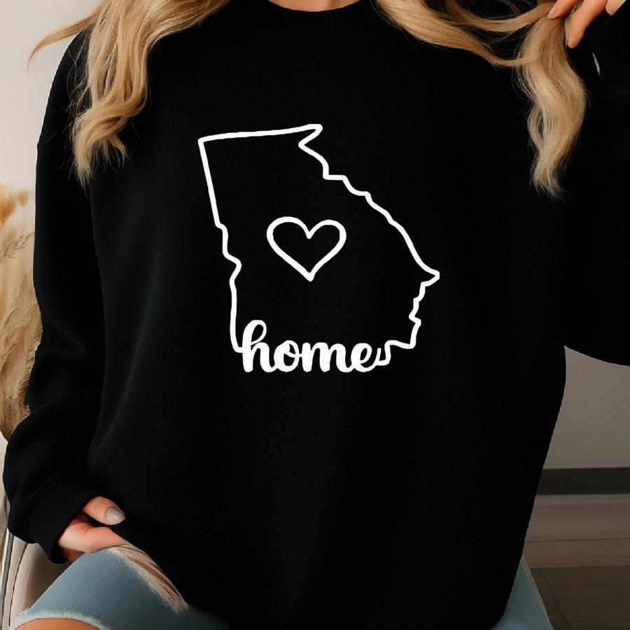 Home Sweet Home: Georgia Home T-shirt - Wear Your State Pride With Love, Home Is Where The Heart Is Sweatshirt