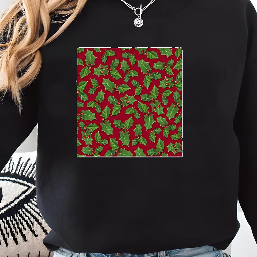 Winter Snowman Holiday Presents, Holly Berries, Stars 100% Cotton Fabric For Quilting By Qt! 5 Styles Sweatshirt