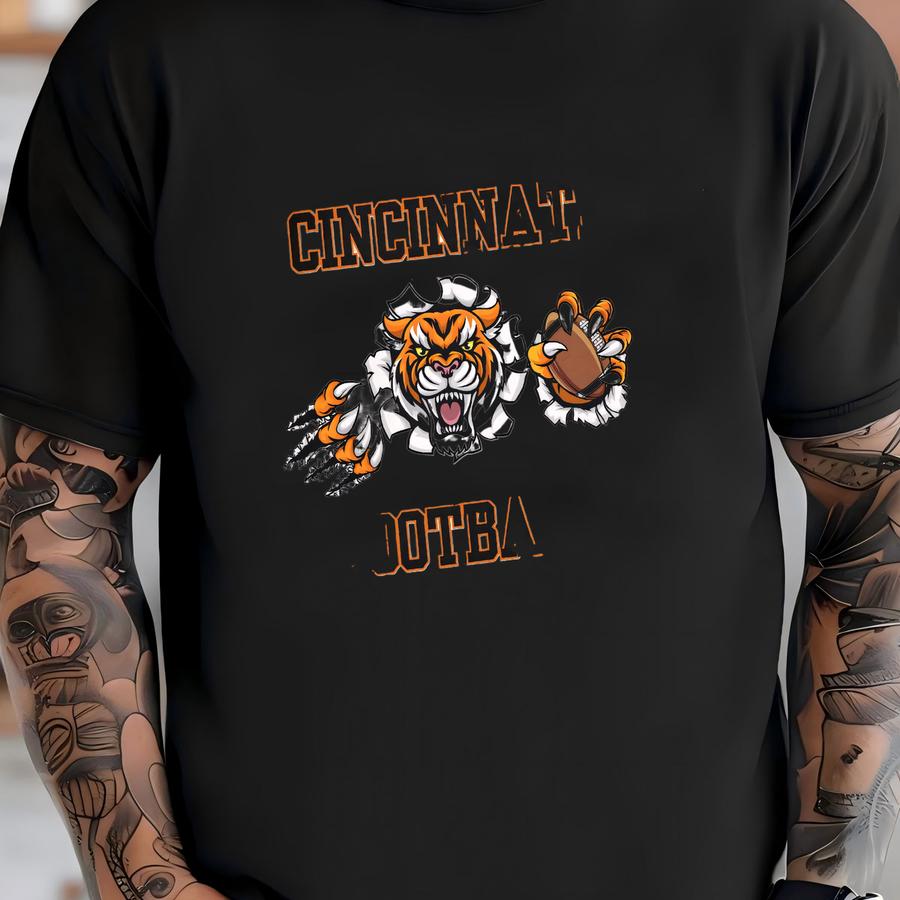 Cincinnati Cute Tiger Football Sweatshirt, Cincy Vintage Tshirt, Fan Gifts, Cincinnati Game Day Crewneck, Cincy Tailgate Shirt T-shirt