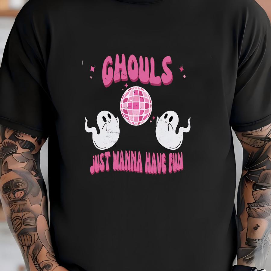 Ghouls Just Wanna Have Fun Halloween Shirt, Spooky Season T Shirt, Girly Ghost Tee, Retro Halloween Shirt, Tee, Oversized Tee T-shirt