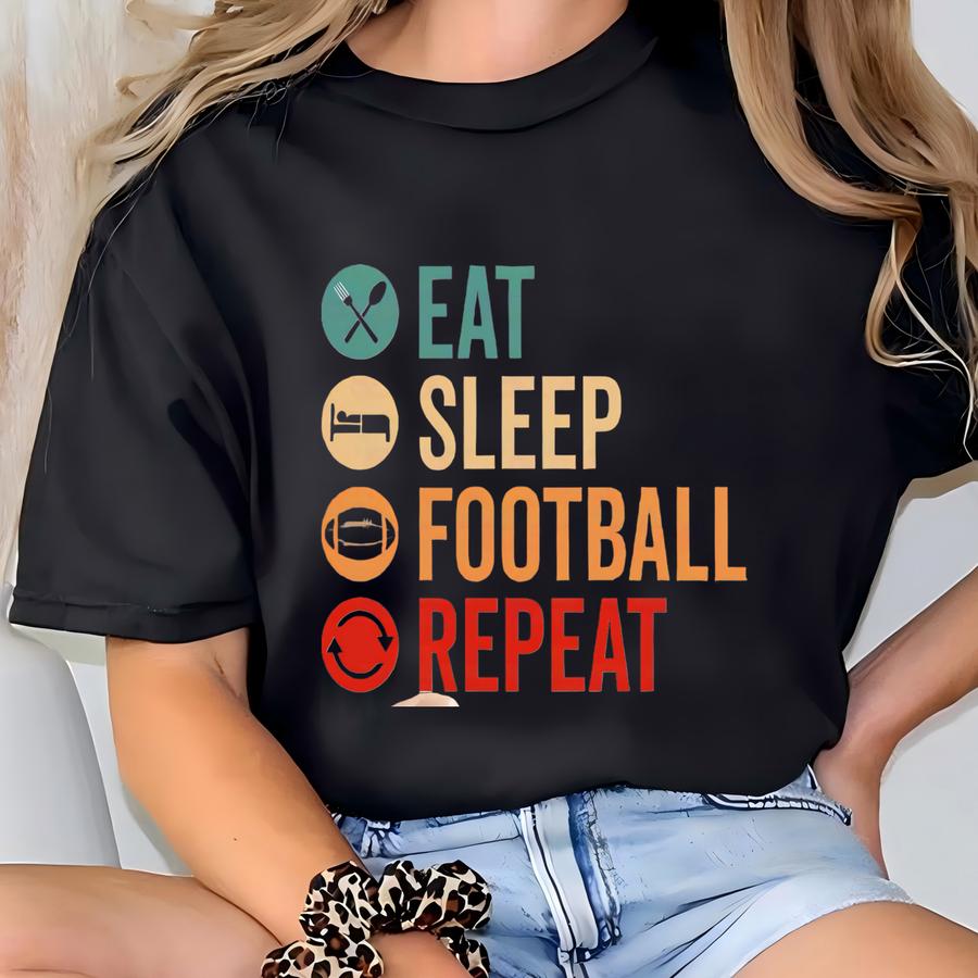 Eat Sp Football Repeat Dtf Transfers | Ready To Press Football Direct To Film Transfers T-shirt
