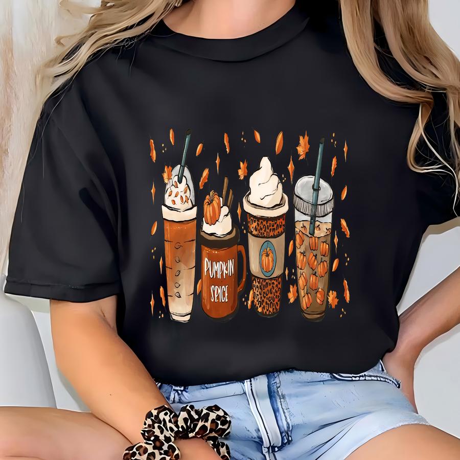 Pumpkin Spice Latte Sweatshirt, Fall Coffee Sweatshirt, Pumpkin Spice Shirt, Fall Crewneck Sweater, Gift For Coffee Lover, Fall Autumn Shirt T-shirt