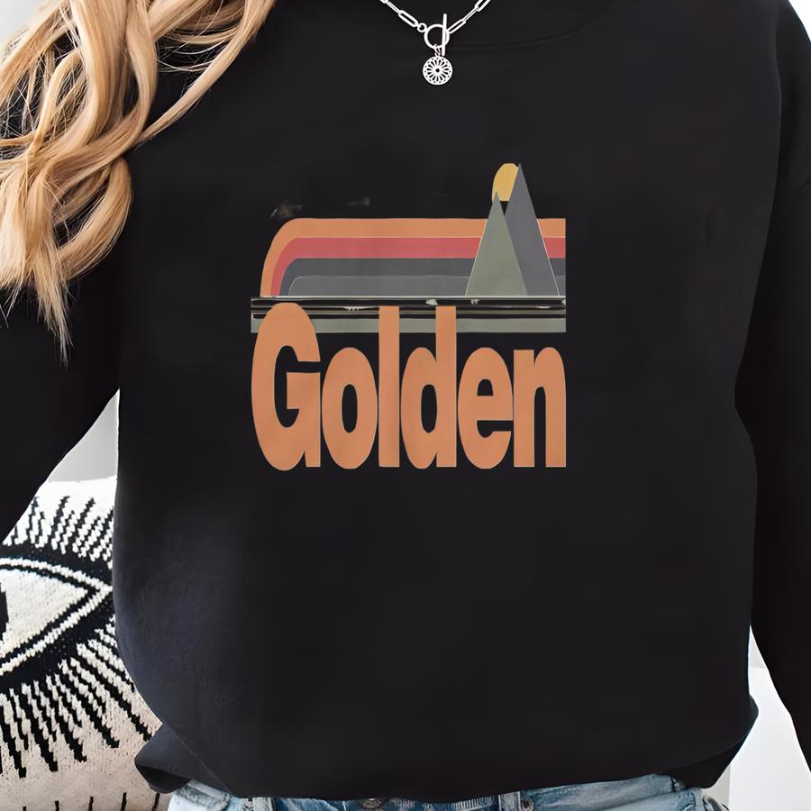Golden Colorado Sweatshirt: Retro Sunset Style Unisex Hoodie Sweatshirt