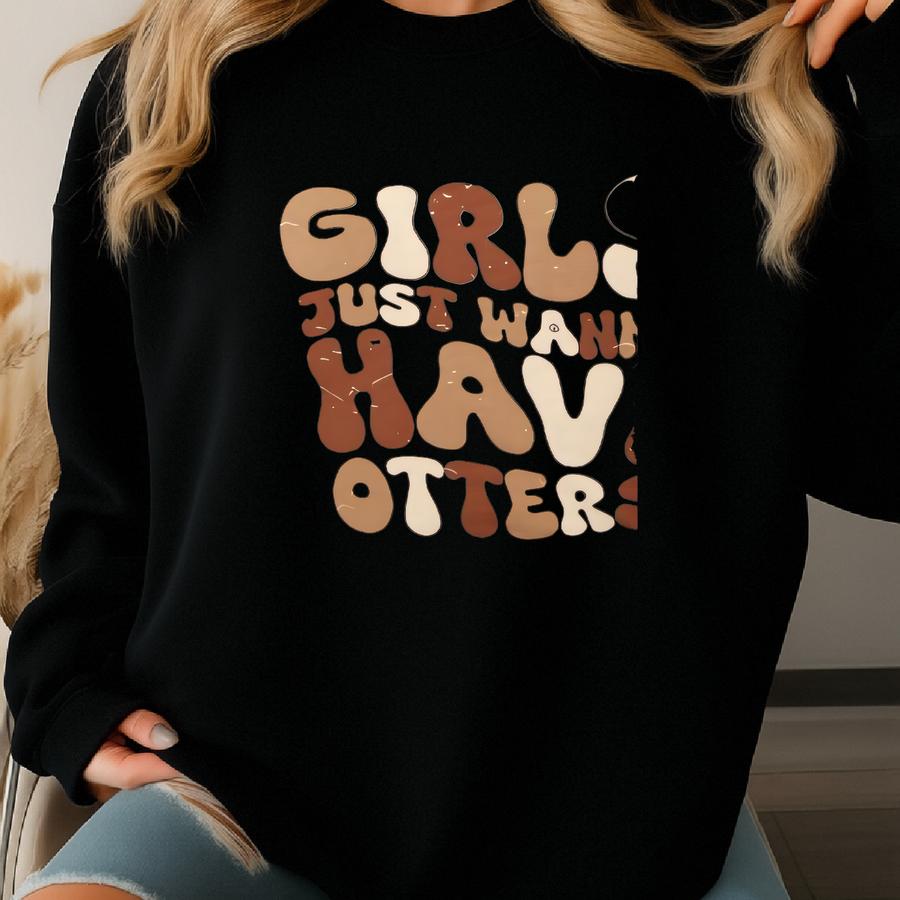 Adorable Otter Bella + Canvas Tee: Natural Oatmeal Or White |  Sweatshirt