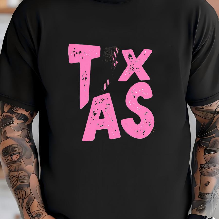 Retro Pink Texas Shirt, Lightning Bolt Texas Tshirt Football Gameday Apparel Preppy Football Shirt Tailgate Shirt T-shirt
