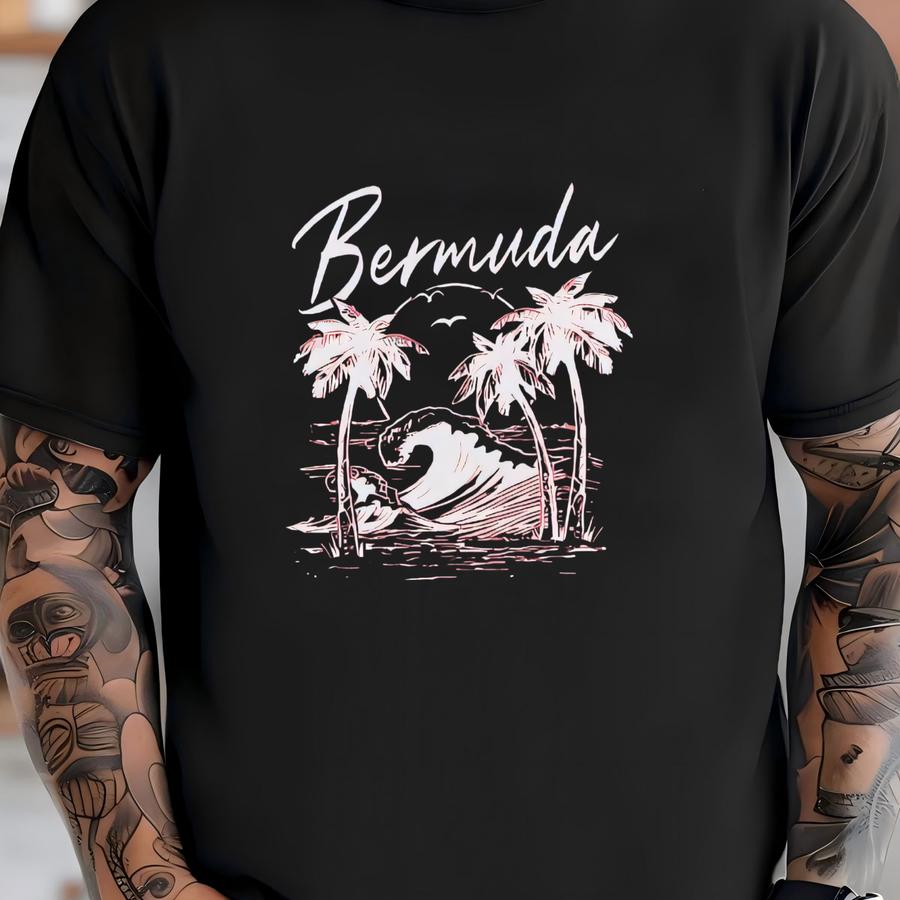 Bermuda Long Sve Shirt Front And Back Print T-shirt