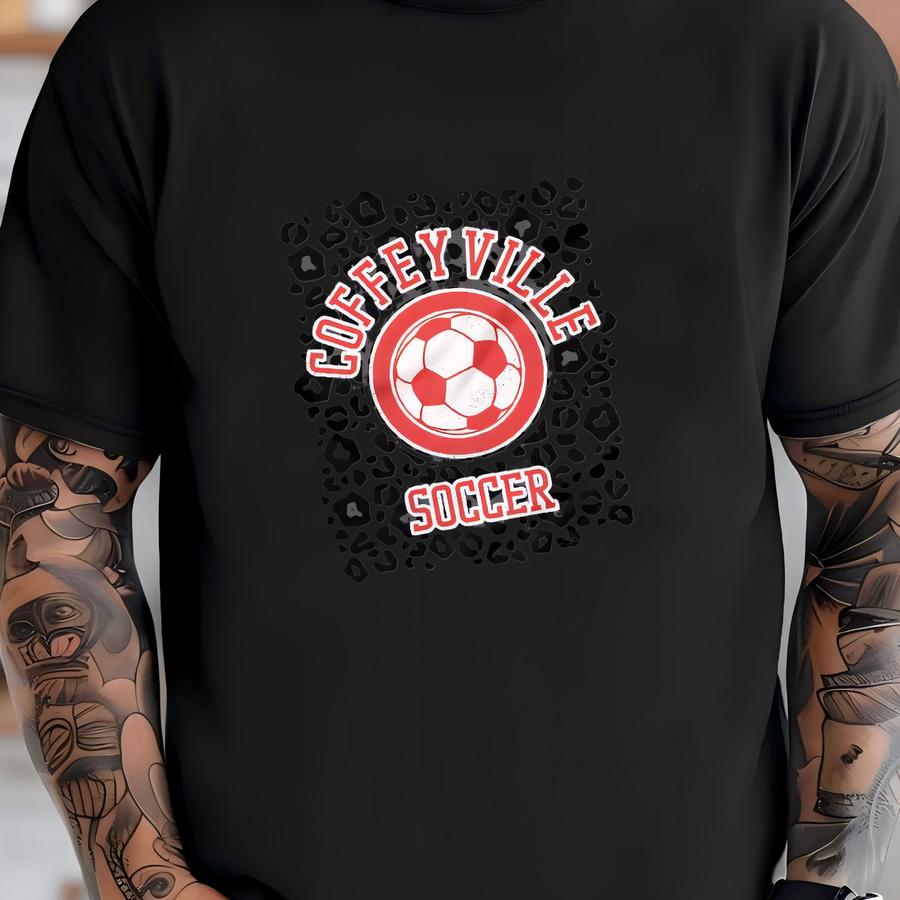 Coffeyville Soccer - Leopard | Red Ravens | College | Gameday T-shirt