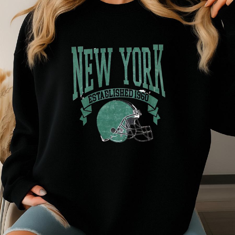 Vintage Style New York Football Sweatshirt, Unisex New York Football Crewneck Sweatshirt