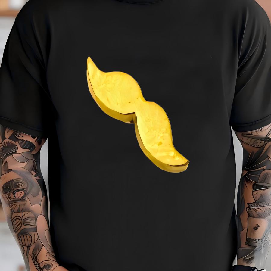 Cute Mustache Gold Stud Earrings - Hypoallergenic T-shirt