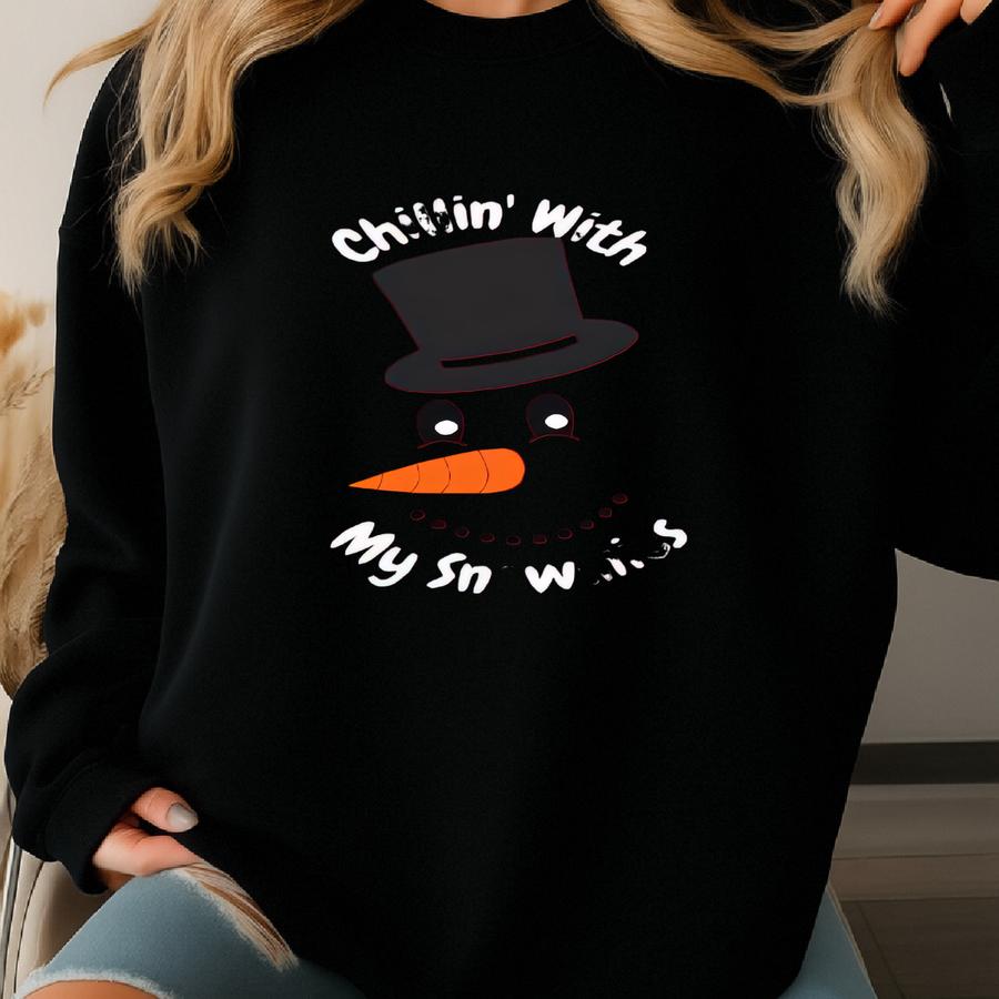 Chillin' With My Snowmies Toddler Snowman Hoodie Sweatshirt
