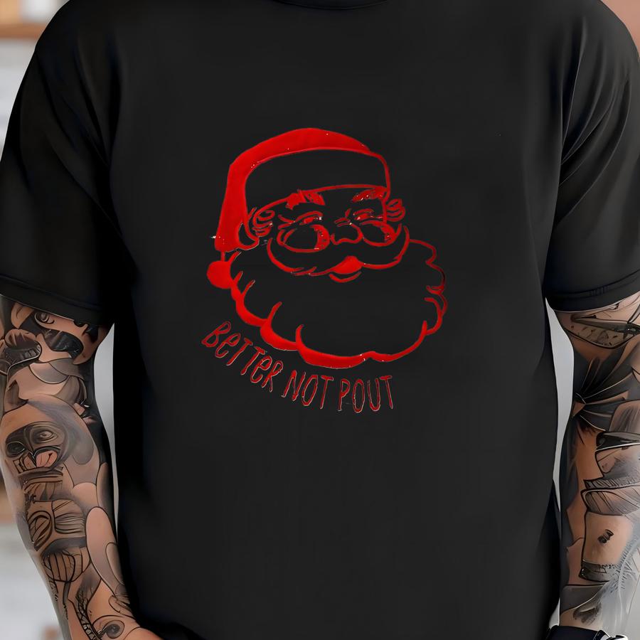 Christmas Crewneck Sweatshirt, Santa Sweater, Unisex Crewneck Sweatshirt, Custom Crewneck, Better Not Pout Minimalist Sweatshirt T-shirt