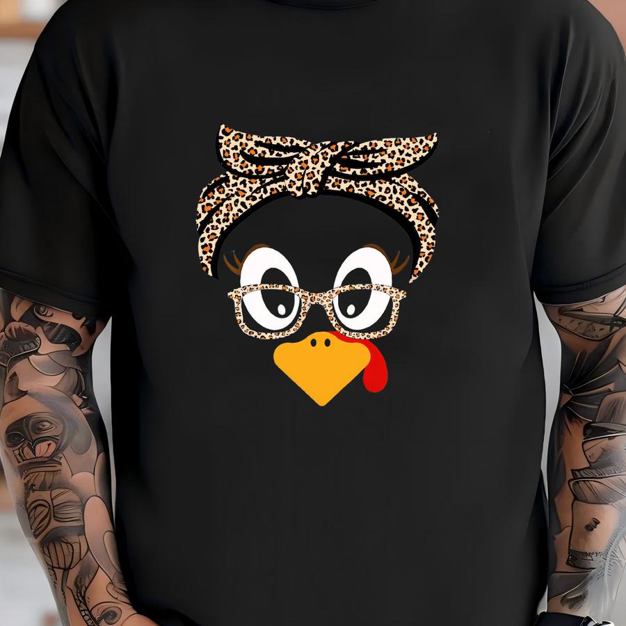 Cute Turkey Fall Thanksgiving Shirt, Thanksgiving Family Matching Shirt, Turkey Face Shirt, Funny Thanksgiving Shirt, Thanksgiving Women's T-shirt