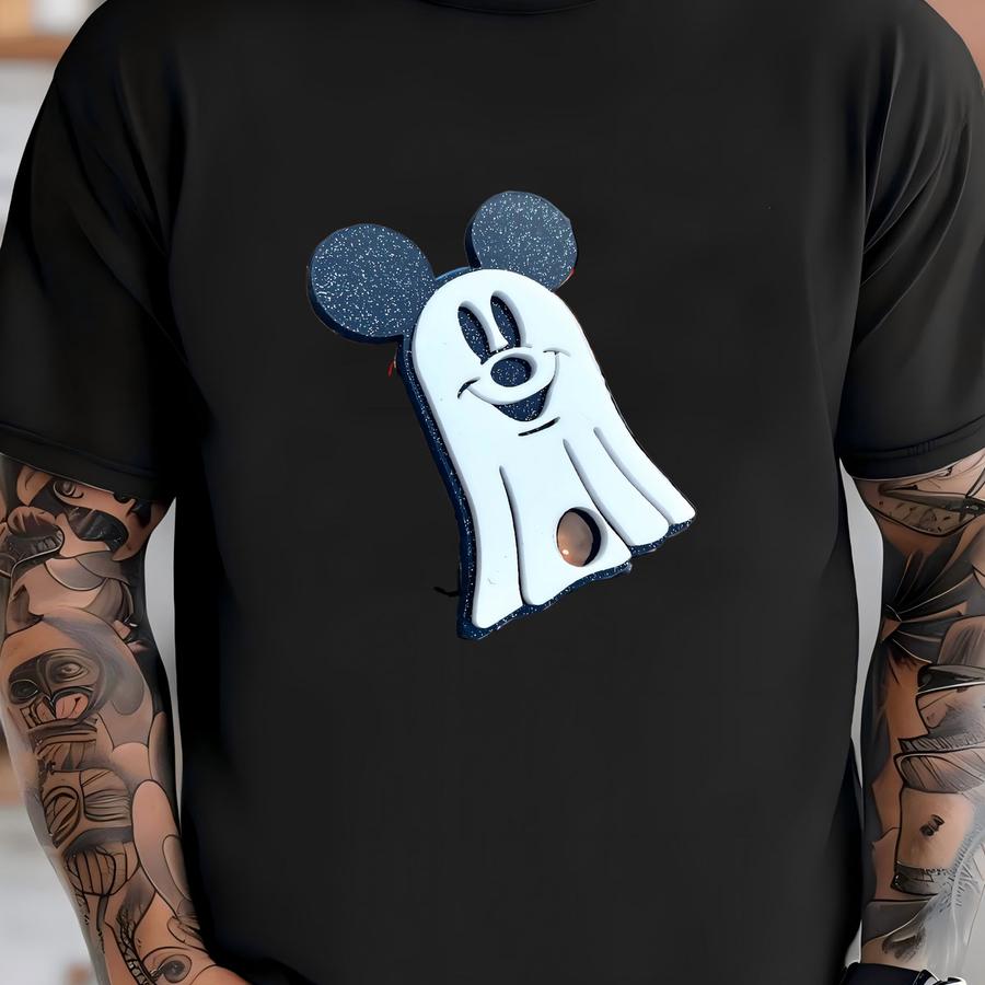 Halloween Ghost Mouse 40oz Cup Topper: Glitter Acrylic Tumbler Topper T-shirt