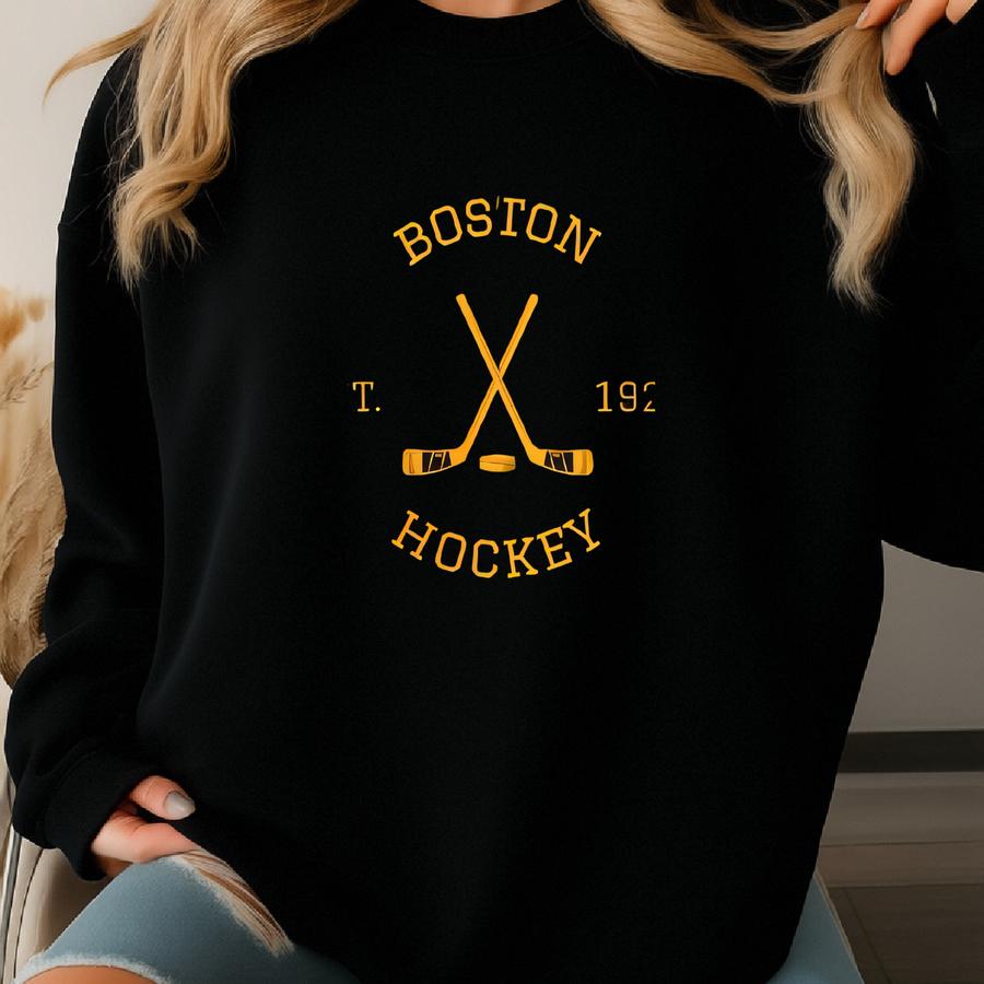 Unisex Boston Hockey Hooded Sweatshirt Sweatshirt