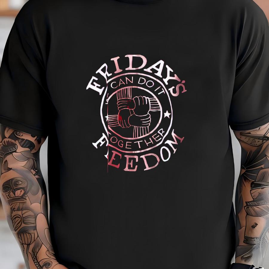 Vintage 90’s Single Stitch Friday’s Freedom Red Graphic Hoodie - Large T-shirt