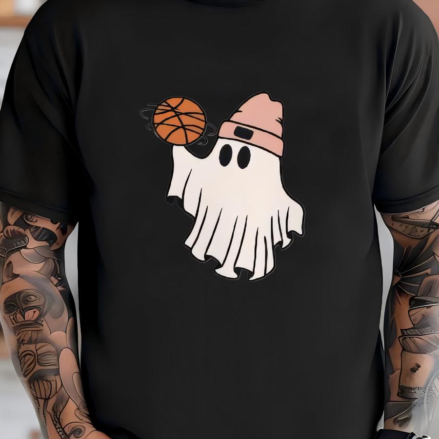 Unisex Ghost Playing Basketball Hooded Sweatshirt T-shirt