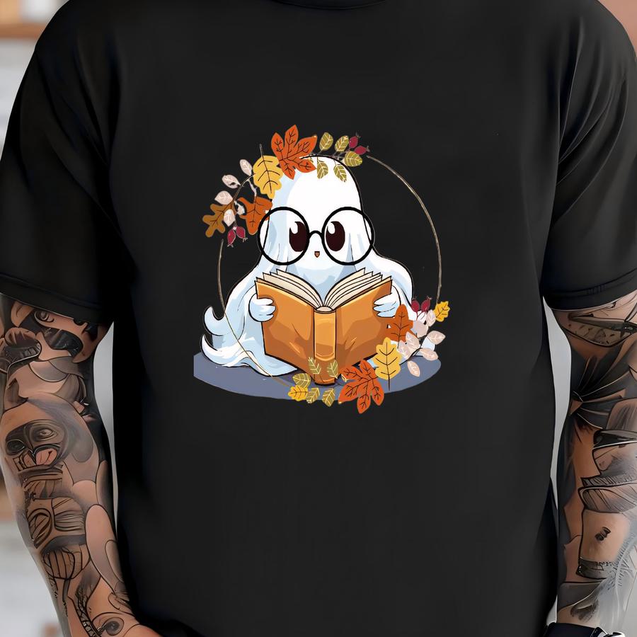 Ghost Book Shirt, Cute Ghost Shirt, Halloween Ghost Tee, Halloween Shirt For Books Lover, Bookworm Shirt, Librarian Shirt, Book Lover Gifts T-shirt