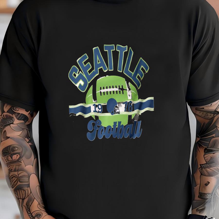 Seattle Football Vintage Hoodie, Seattle Seahawk Throwback Tee, Unisex Retro Seahawk Crewneck Shirt, Seattle Fan Gift, Game Day Shirt T-shirt
