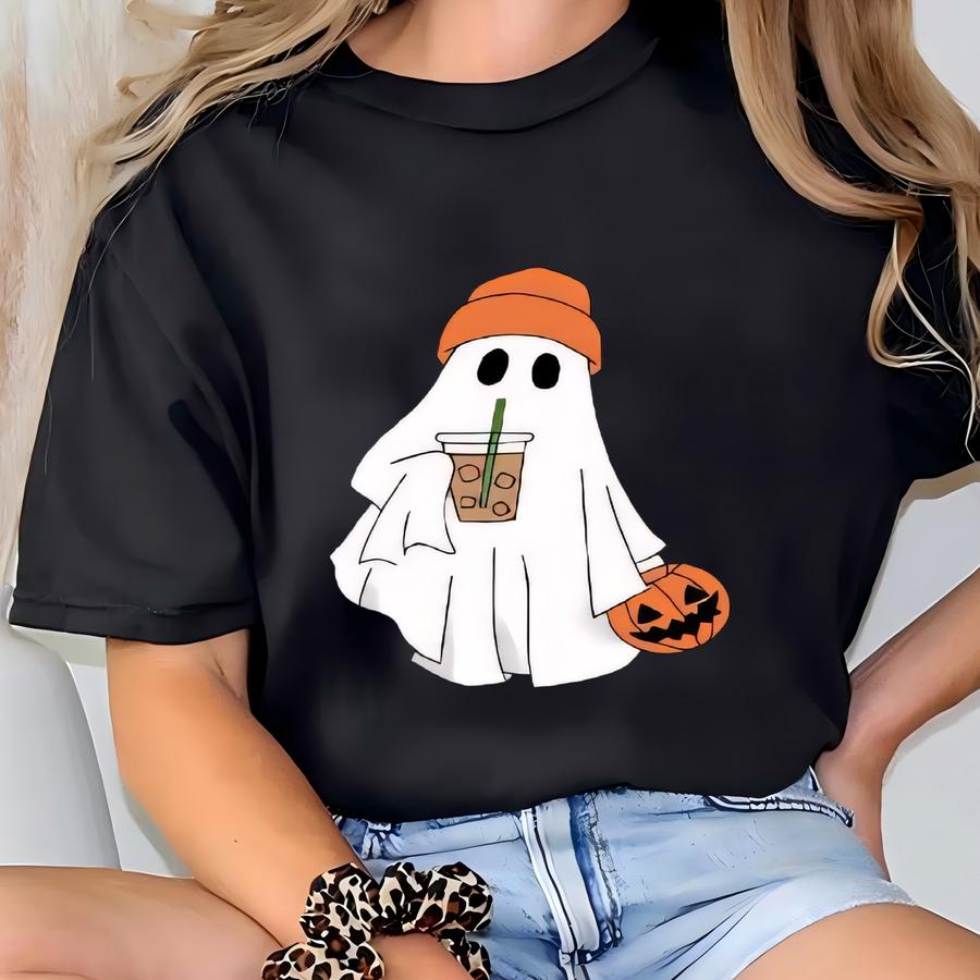 Cute Iced Coffee Ghost Shirt! Unisex Fit Tee T-shirt