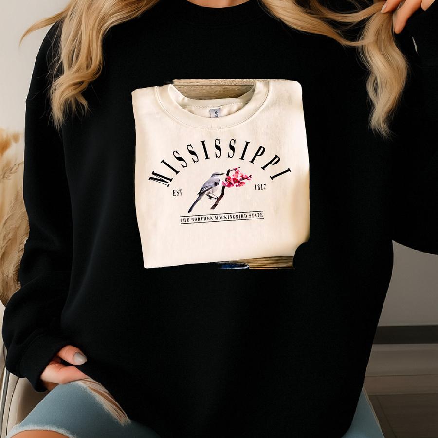 Mississippi State Bird Crewneck - Northern Mockingbird Sweatshirt