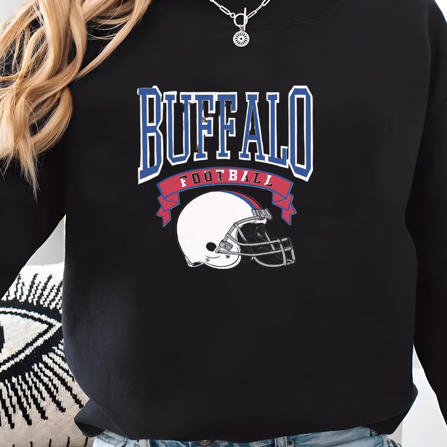 Buffalo Football Crewneck, Vintage Sweatshirt, Game Day Pullover, Bills 90s Style Football Crew Sweatshirt Buffalo Football Crewneck, Vintage Sweatshirt, Game Day Pullover, Bills 90s Style Football Crew Sweatshirt