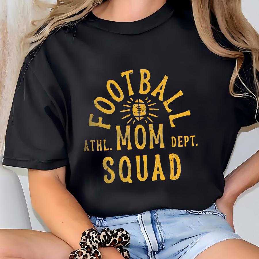 Football Mom Graphic Tee, Personalized Football Hoodie, Cute Sports Shirt For Mom (choose Ink Color) T-shirt
