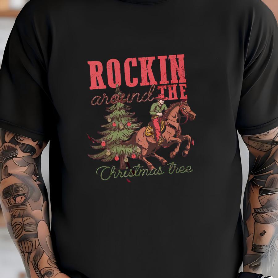 Howdy Cowboy Christmas Shirt Western Christmas Tshirt Retro Xmas Shirt Vintage Christmas Shirt Oversized Country Holiday Tee T-shirt