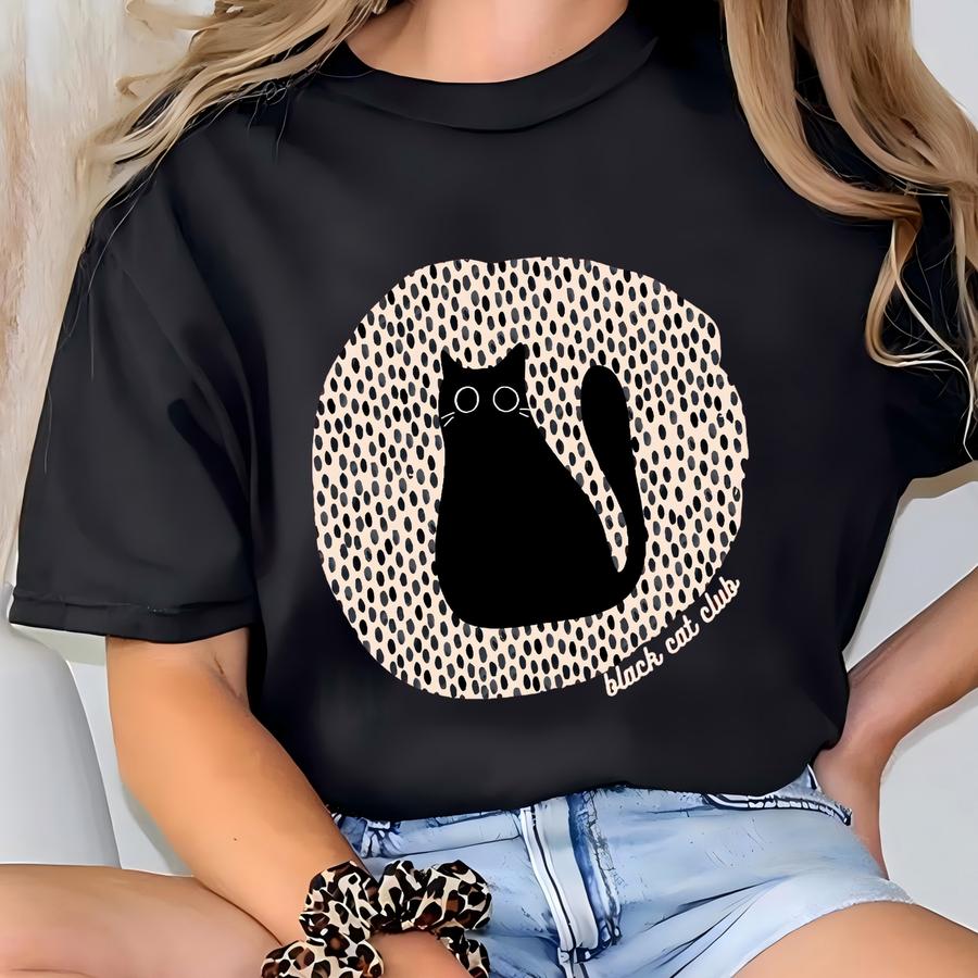 Black Cat Sweatshirt, Black Cat Club, Black Cat Gifts, Cat Mom, Cat Sweatshirt, Cat Halloween Shirt, Pet Sweatshirt, Halloween Gift T-shirt
