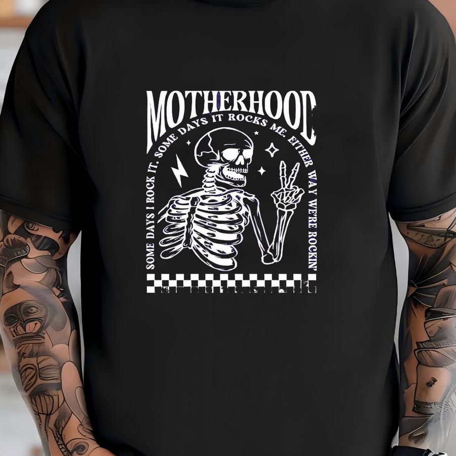 Funny Halloween Mom Sweatshirt: Spooky Motherhood Skeleton Graphic T-shirt