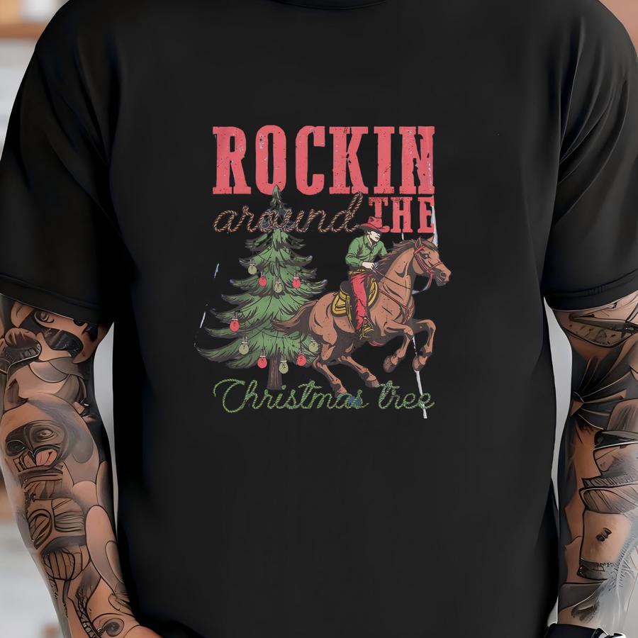 Howdy Cowboy Christmas Shirt Western Christmas Tshirt Retro Xmas Shirt Vintage Christmas Shirt Oversized Country Holiday Tee T-shirt