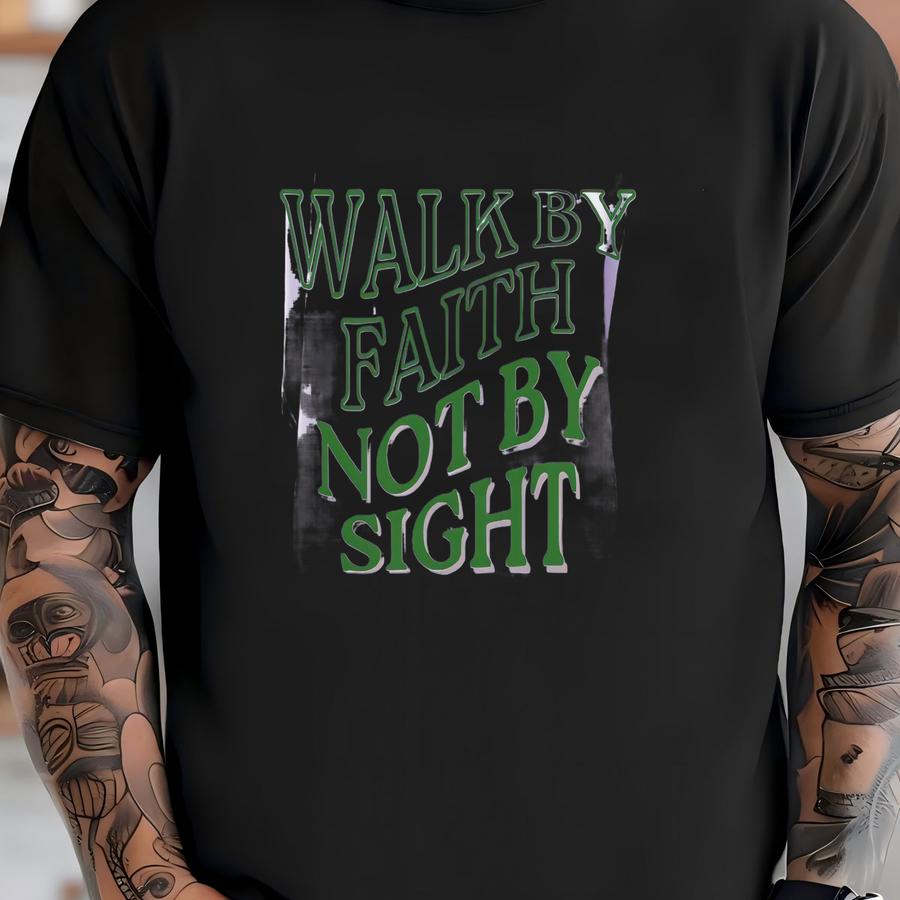 Retro Walk By Faith Christian Sweatshirt, Faith Clothing, Aesthetic Jesus Hoodie, Christian Sweatshirt, Christian Streetwear Crewneck T-shirt