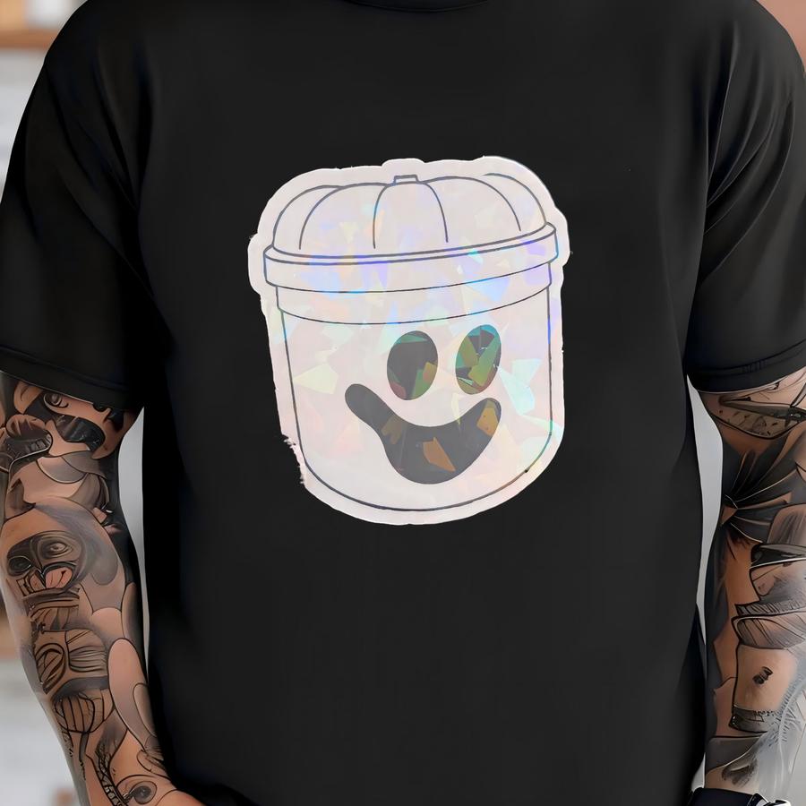Ghost Boo Bucket Sticker - Mcdonalds Halloween Sticker - Water Bottle Sticker - Laptop Decal - Retro Halloween Bucket - Mcdonalds Bucket T-shirt