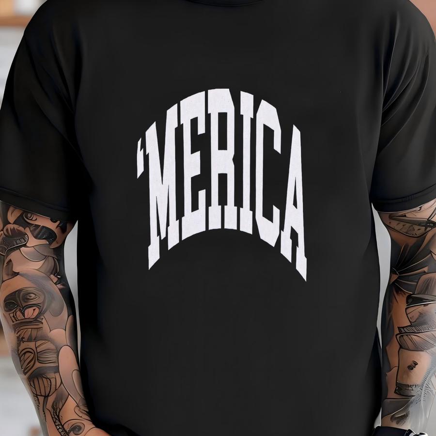 Merica ® Tshirt Unisex Garment-dyed Usa Tee Faded Vintage Style Aesthetic Tshirt 4th Of July Punchy Unisex 'merica Tshirt T-shirt