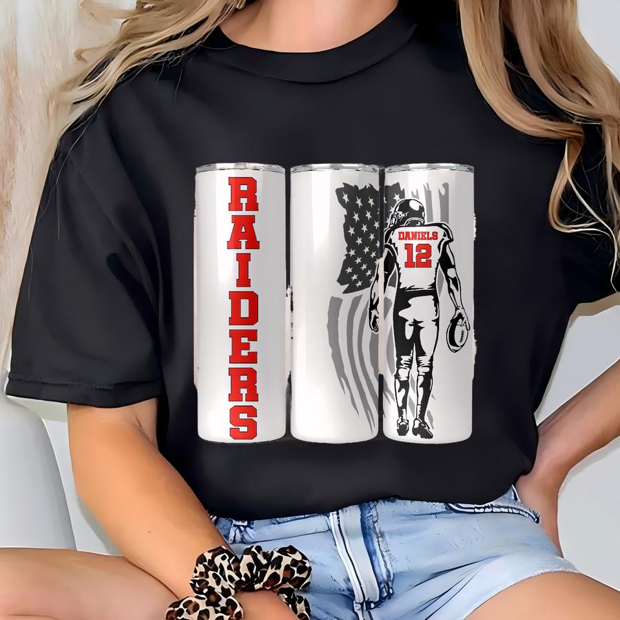 Personalized Football Mom Tumbler: 20oz Stainless Steel T-shirt