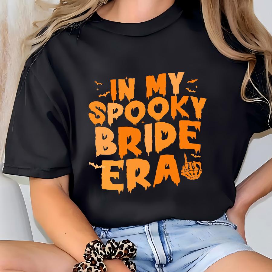 In My Spooky Bride Era Sweatshirt, Halloween Bachelorette Party Sweater, Bridal Shower Gift, Engagement Gift Hoodie, Halloween Bride Sweater T-shirt