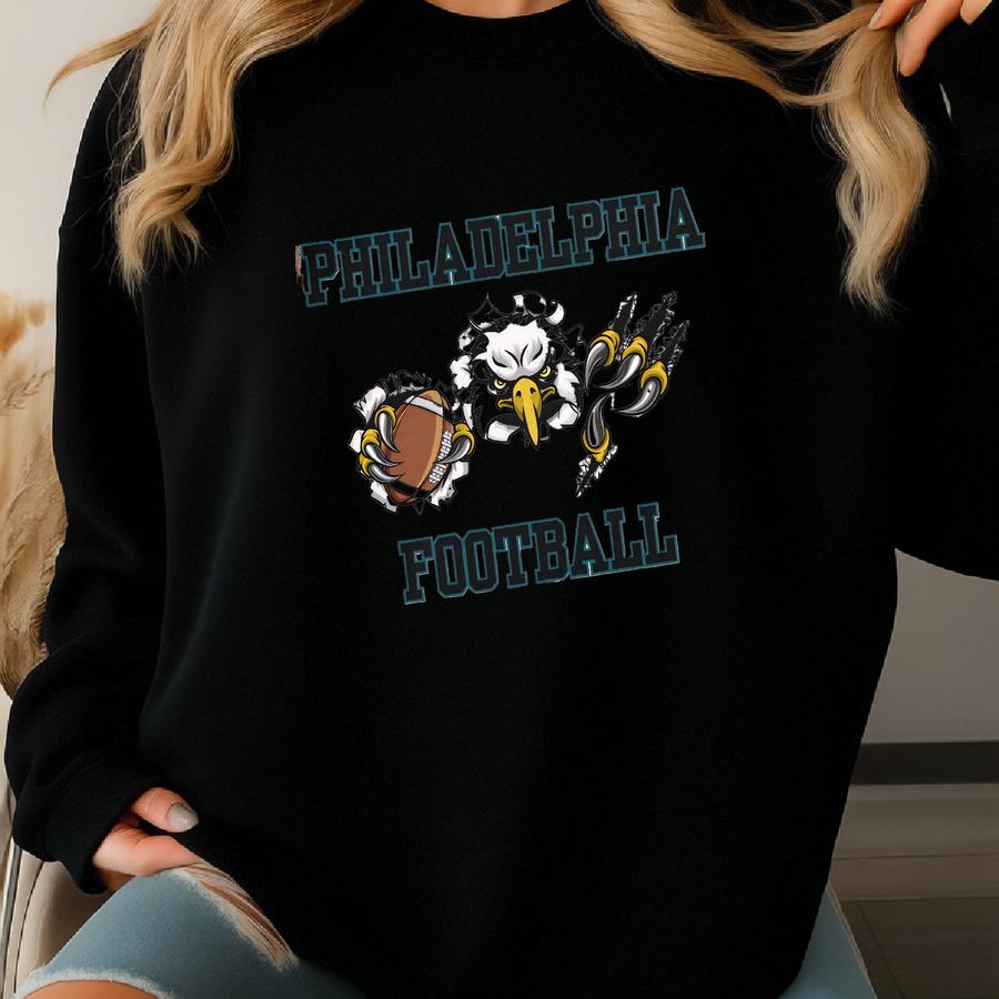 Philadelphia Vintage Style Football Sweatshirt, Philly Retro 90s Crewneck, Eagles Cute Oversized Shirt, Eagles Fan Gifts, Philly Tshirt Sweatshirt