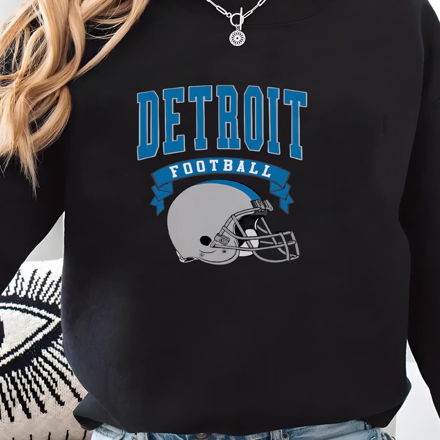 Detroit Graphic Tee, Lions Retro Vintage Vibes, Detroit Michigan Oversized Shirt Sweatshirt