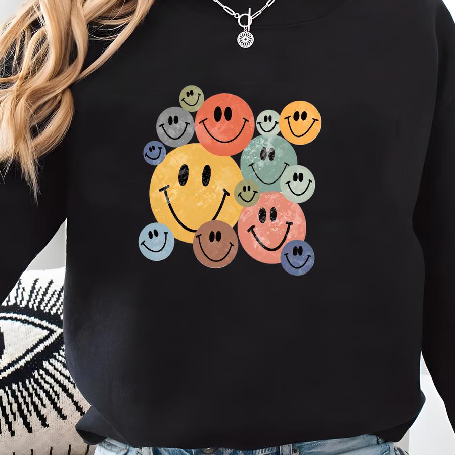 Retro Faces Shirt, Smile Face T-shirt, Vintage Face Shirt, Shirts For Women Youth Kids Toddler Baby,smiling Emoji Shirt Sweatshirt