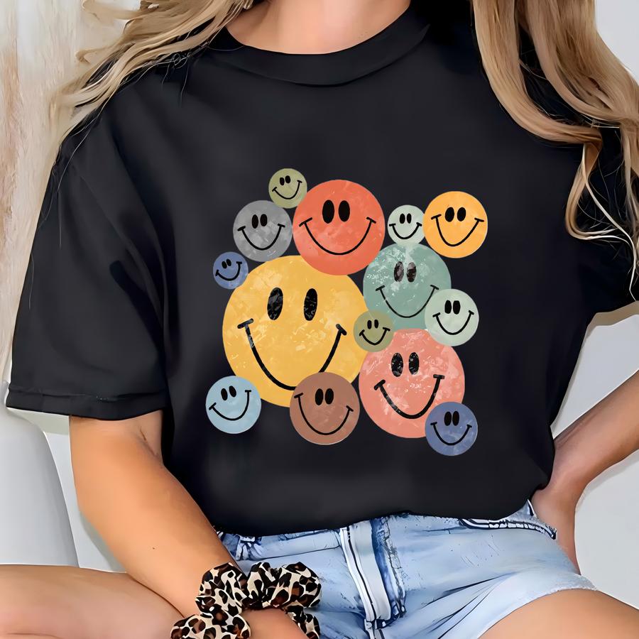 Retro Faces Shirt, Smile Face Hoodie, Vintage Face Shirt, Shirts For Women Youth Kids Toddler Baby,smiling Emoji Shirt T-shirt