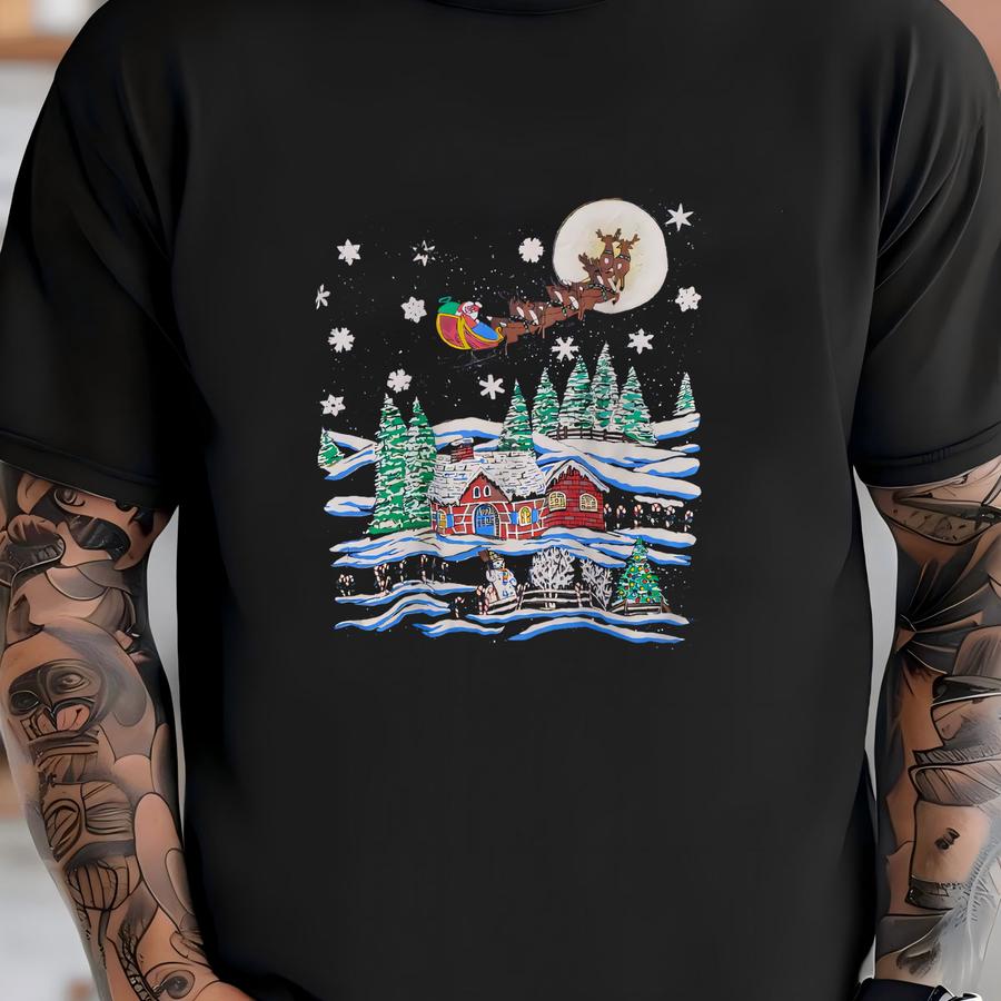 Vtg Santa Claus Sweater, Christmas Sweatshirt, Xmas Holiday Gifts, 90s Crewneck, Christmas Family Vacation, Secret Santa Shirts, Winter Tee T-shirt