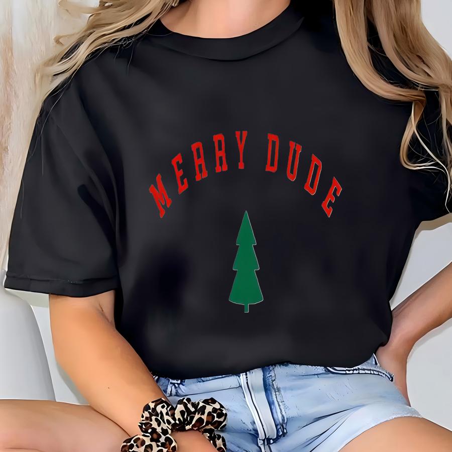 Merry Dude S® Brand, Baby Boy Christmas Outfit, Holiday Infant Graphic Tee - Bl2614 T-shirt