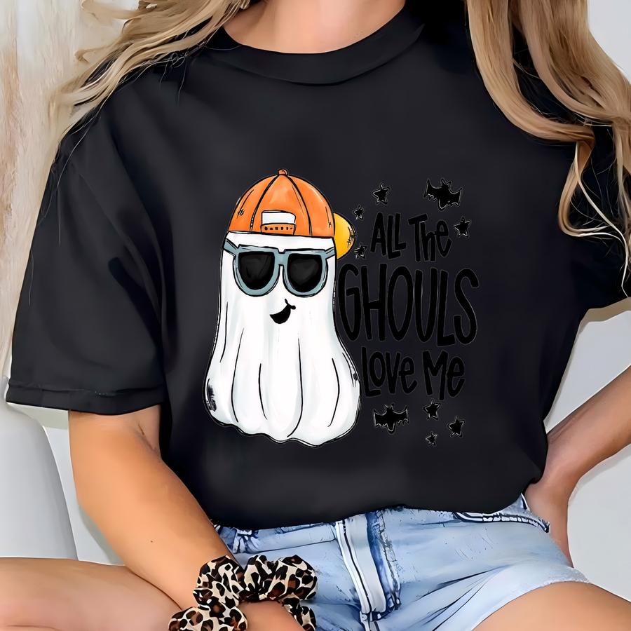 All The Ghouls Love Me Hoodie, Ghouls Shirt, Halloween Shirt, Retro Ghoul Shirt, Funny Ghost Shirt, Spooky Season Apparel, Trick Or Treat T-shirt