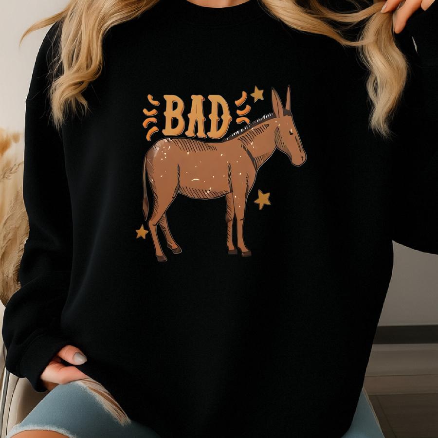 Bad Ass Donkey Western Punchy T-shirt Sweatshirt