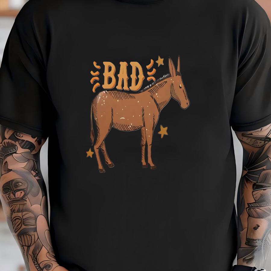Bad Ass Donkey Western Punchy Hoodie T-shirt