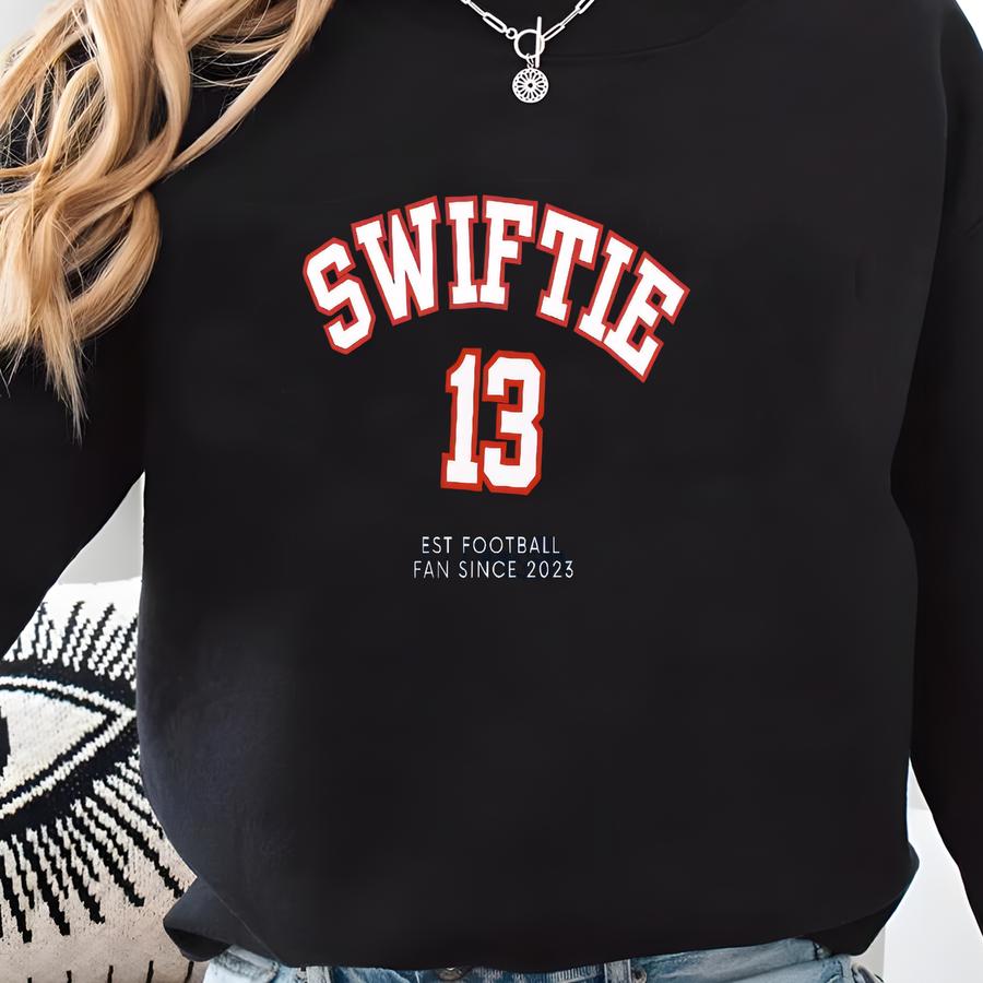 Swiftie Football Fan Since 2023, Taylor Swift Inspired Football Sweatshirt, Varsity Style Football Crewneck Unisex Sweatshirt Sweatshirt