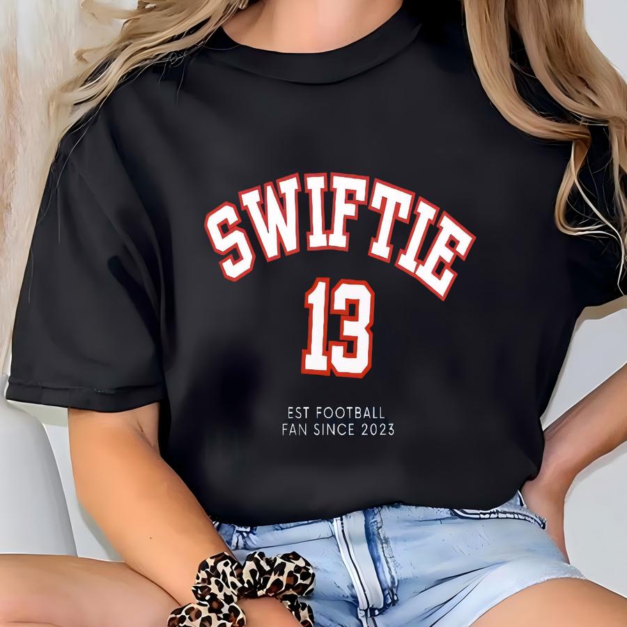 Swiftie Football Fan Since 2023, Taylor Swift Inspired Football Sweatshirt, Varsity Style Football Crewneck Unisex Sweatshirt T-shirt
