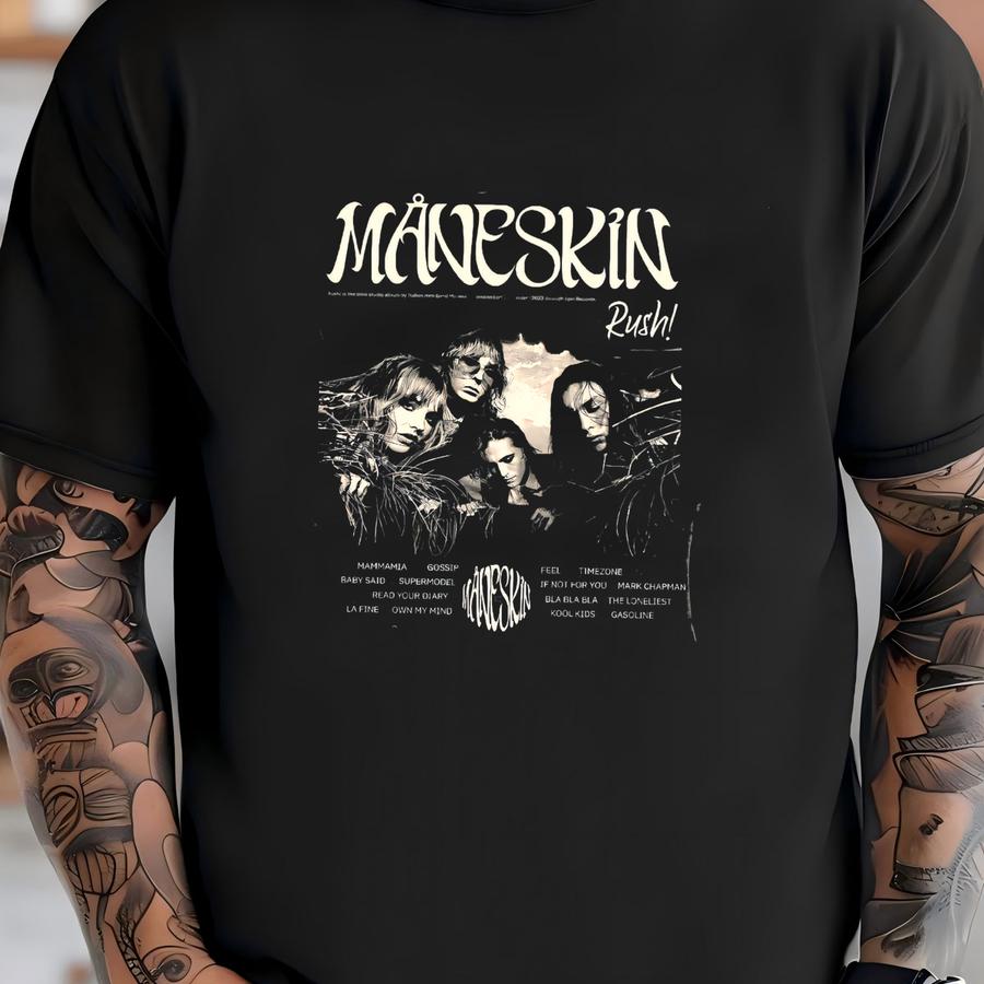 Comfort Color Måneskin Rush Tour 2023 Shirt, Maneskin Shirt, Måneskin Fans,måneskin Rock Band Hoodie , Gift For Men Women Unisex Hoodie T-shirt